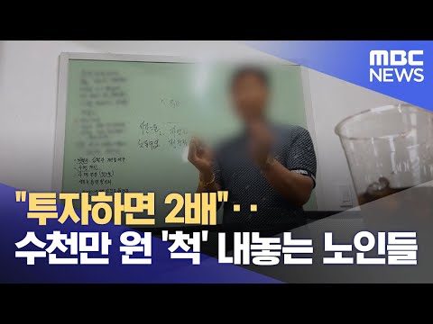 "투자하면 2배"‥수천만 원 '척' 내놓는 노인들 (2024.07.09/뉴스투데이/MBC)