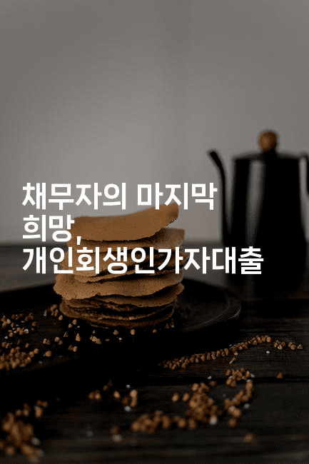 채무자의 마지막 희망, 개인회생인가자대출-머니잼