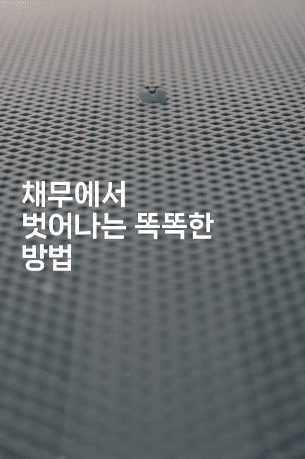 채무에서 벗어나는 똑똑한 방법-머니잼